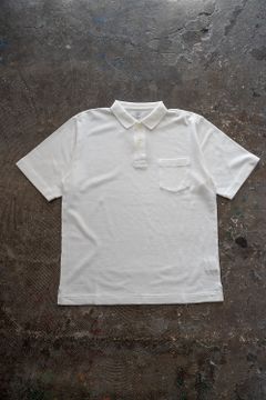 【ラスト1点】スビンコットン40//-吊りカノコポロシャツ(OFF WHITE)
