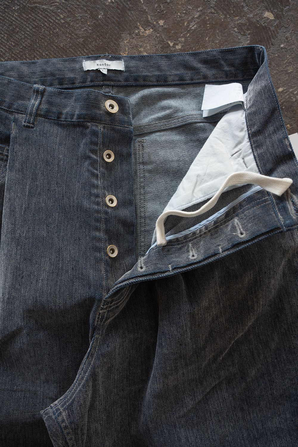 【26AW】Washed Flocked Denim Pants(FADED GRAY)