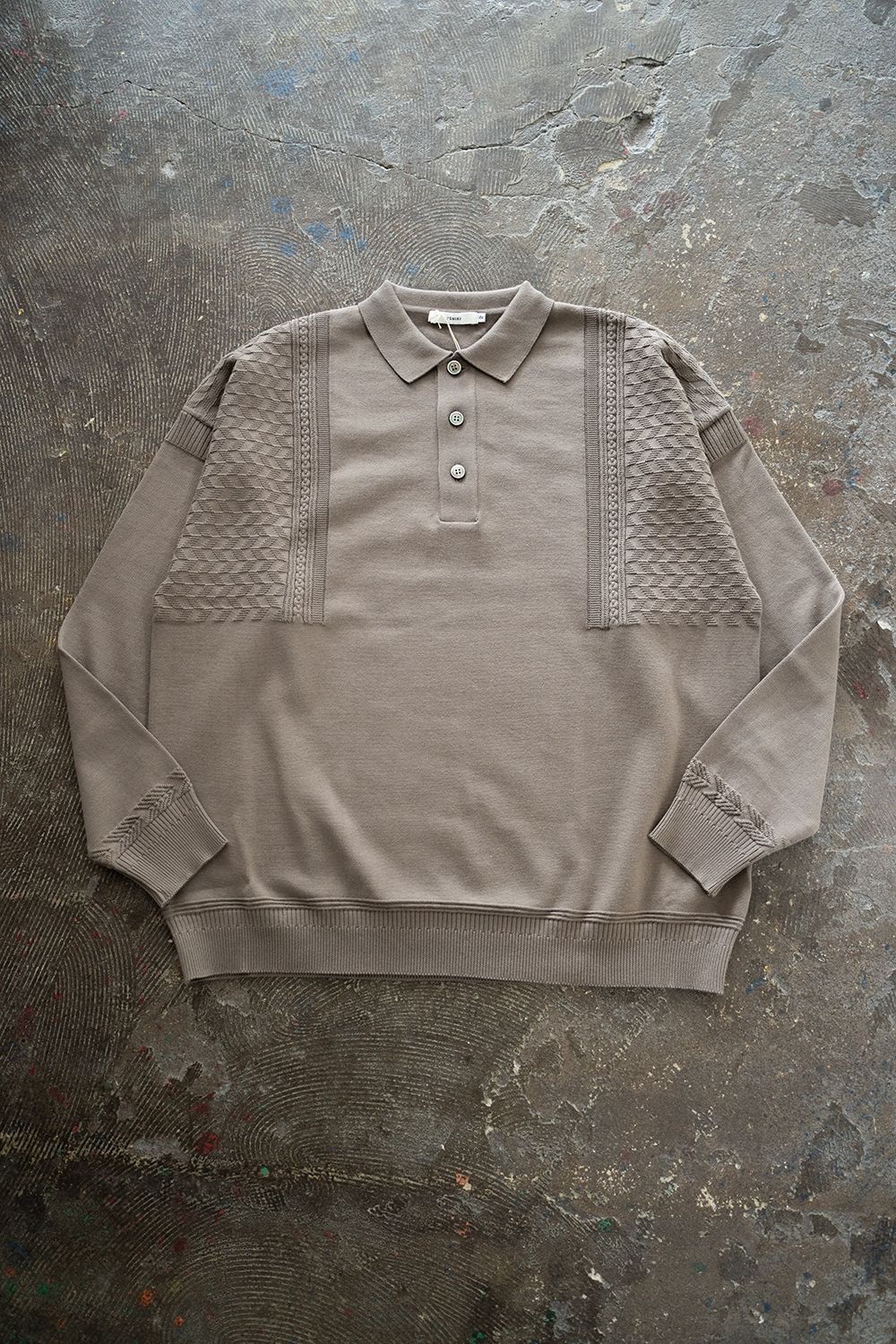 袖丈525cmYASHIKI ヤシキ Hatsushimo Knit Polo ニットポロ