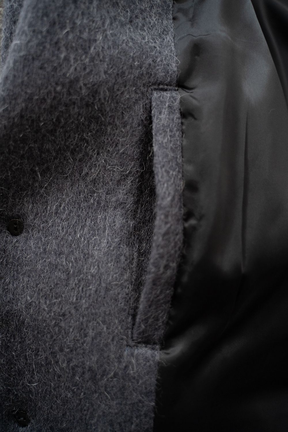 【25AW】Mohair Shaggy Long Jacket/モヘアシャギーロングジャケット(CHARCOAL)
