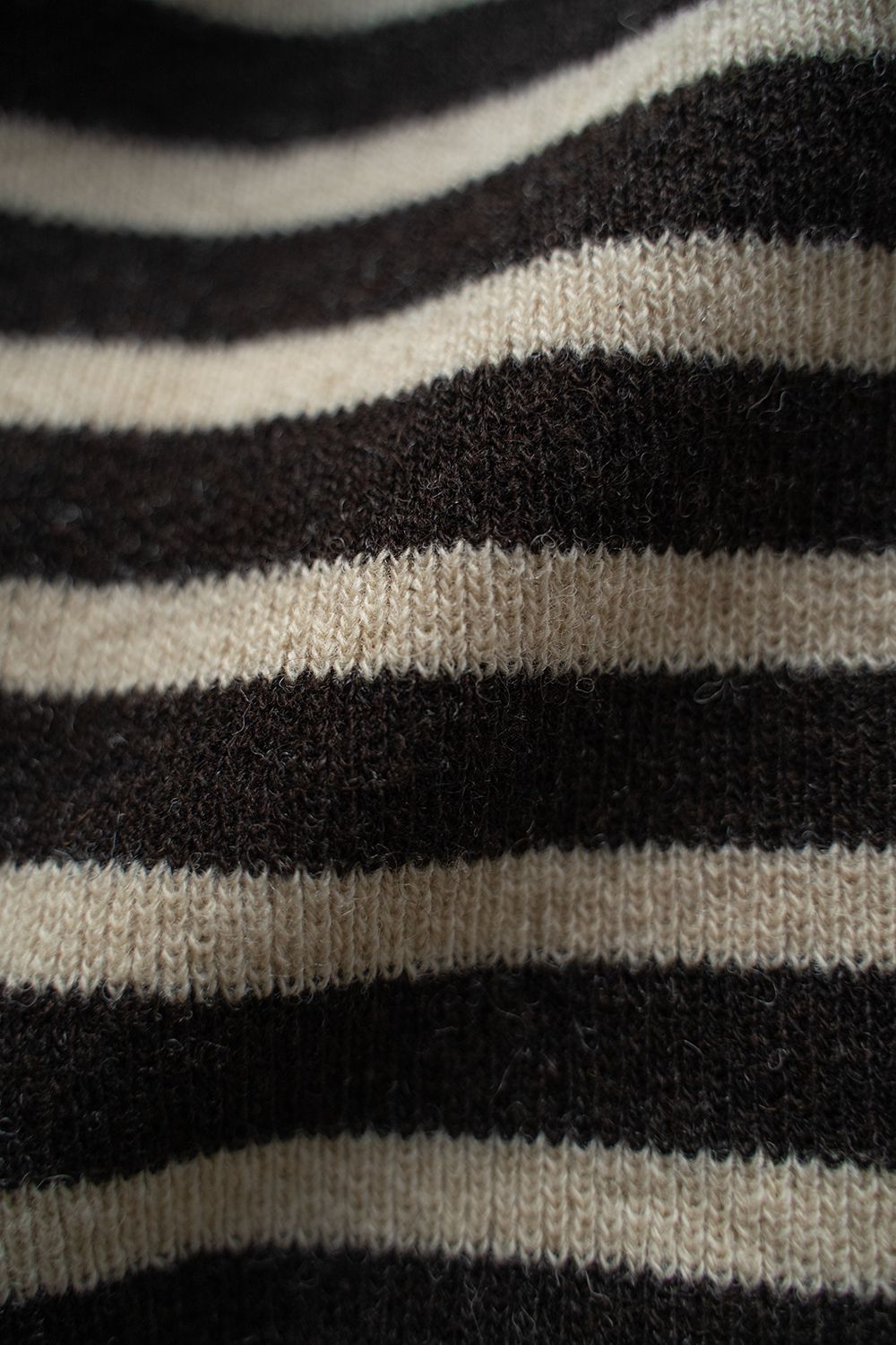 【ラスト1点】Hard twisted Shetlandwool GOB sweater(BROWN×WHITE)