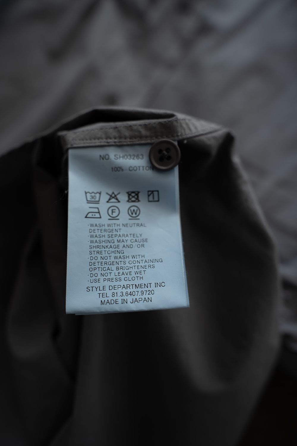 【26AW】ガーメントダイバンドカラーオーバーシャツ(SLATE GREY)