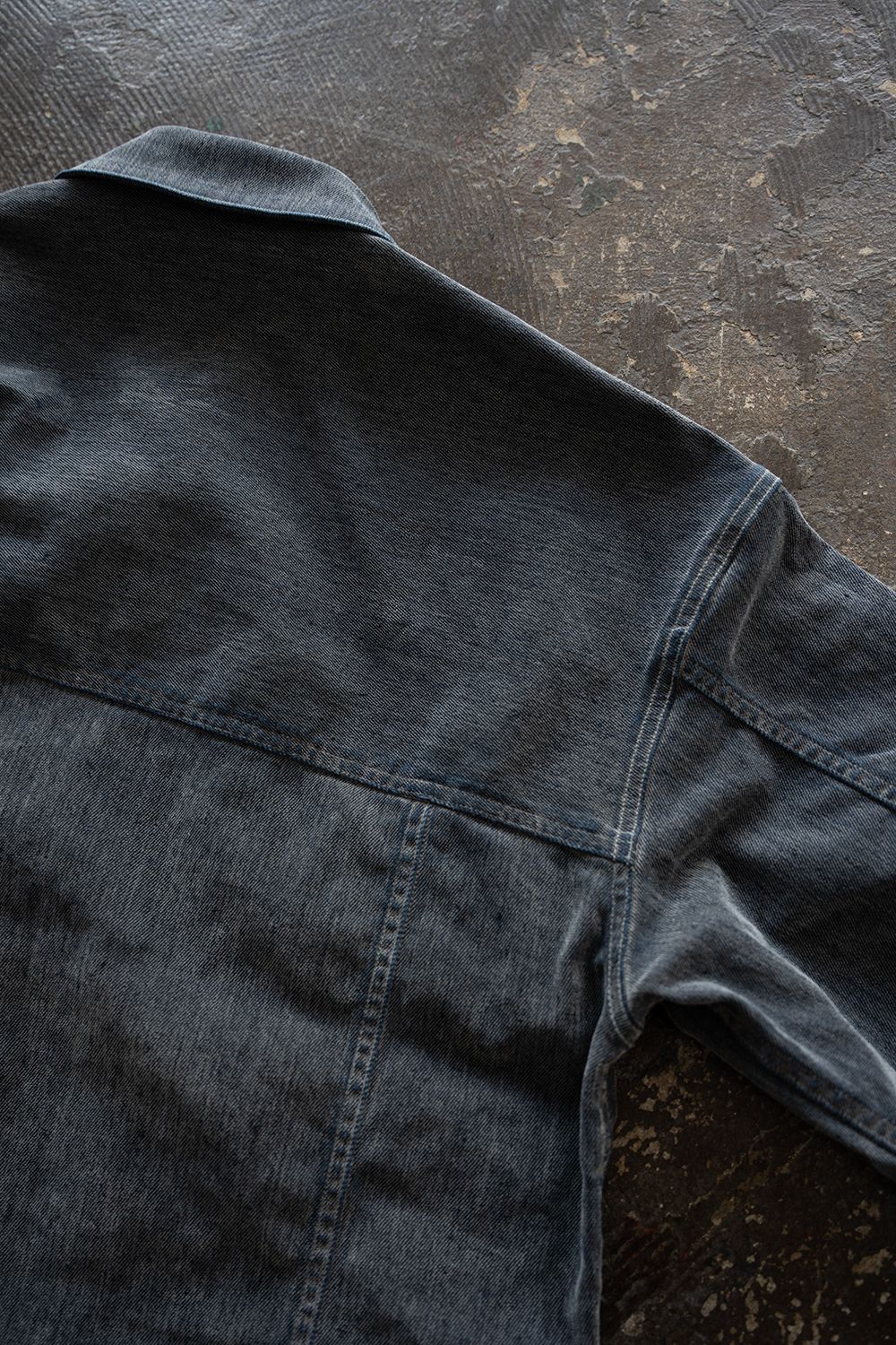 【26AW】Washed Flocked Denim Jacket(FADED GRAY)