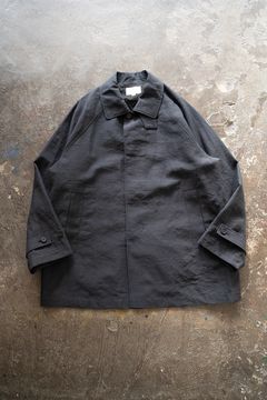 【ラスト1点】【25SS】コットン×リネンステンカラーハーフコート(NAVY)