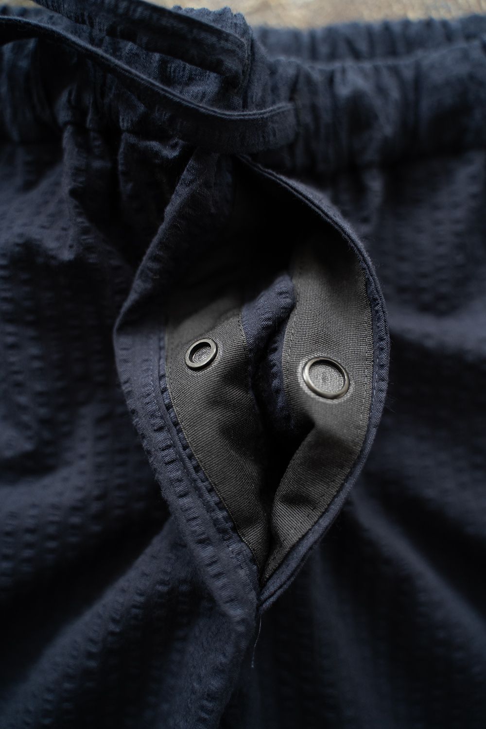 【ラスト1点】【25SS】"nite game"pajama(seersucker NAVY)【ユニセックス】【セットアップ】