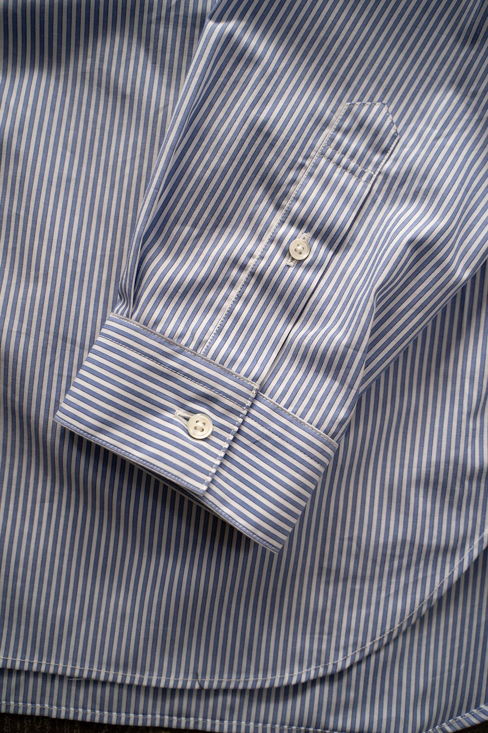 【ラスト1点】【24AW】ブロードレギュラーカラーシャツ(BLUE STRIPE)