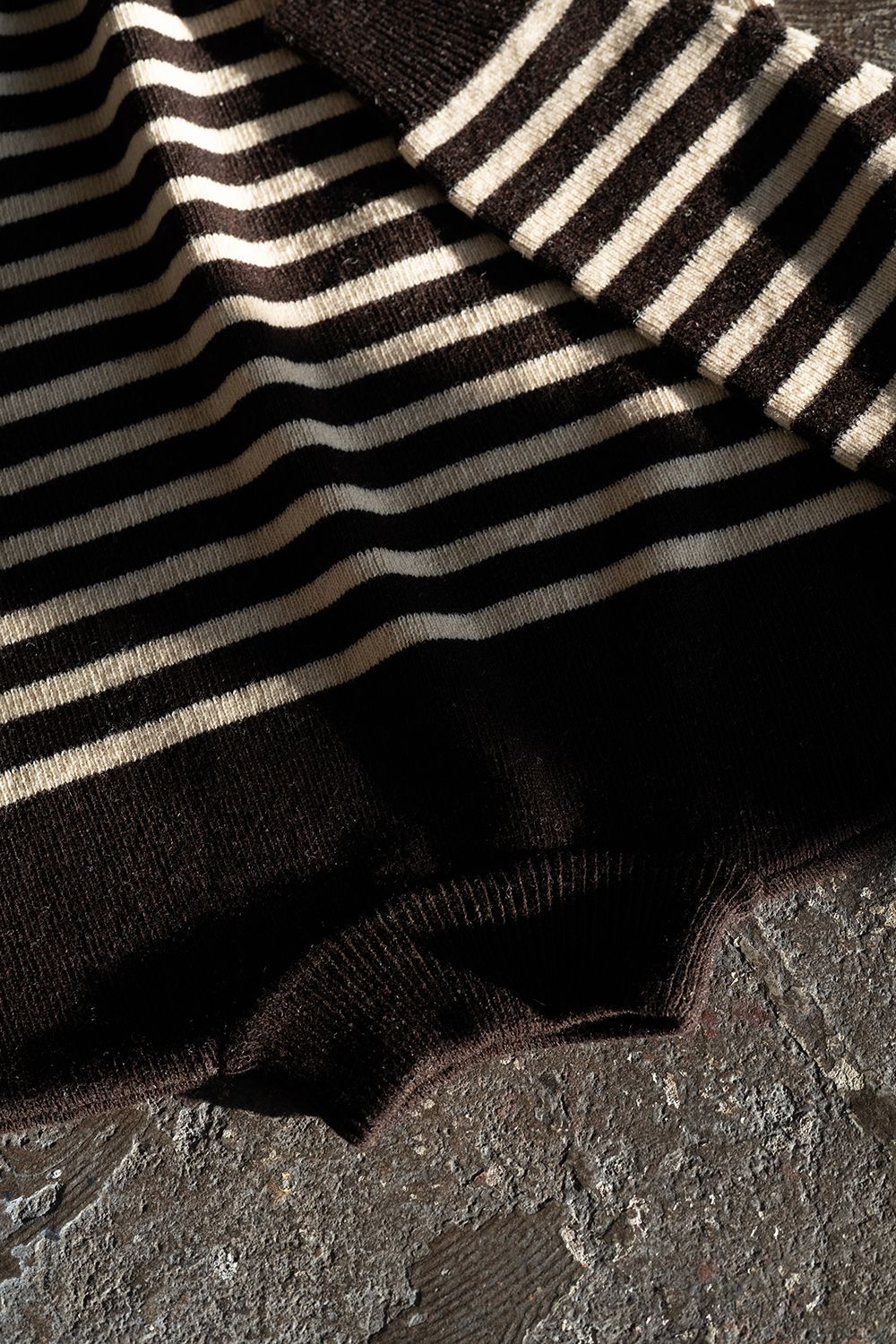 【ラスト1点】Hard twisted Shetlandwool GOB sweater(BROWN×WHITE)