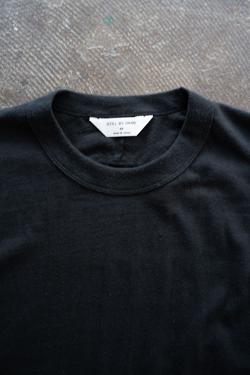 【26SS】シルクネップスプリットヨークTシャツ(INK BLACK)
