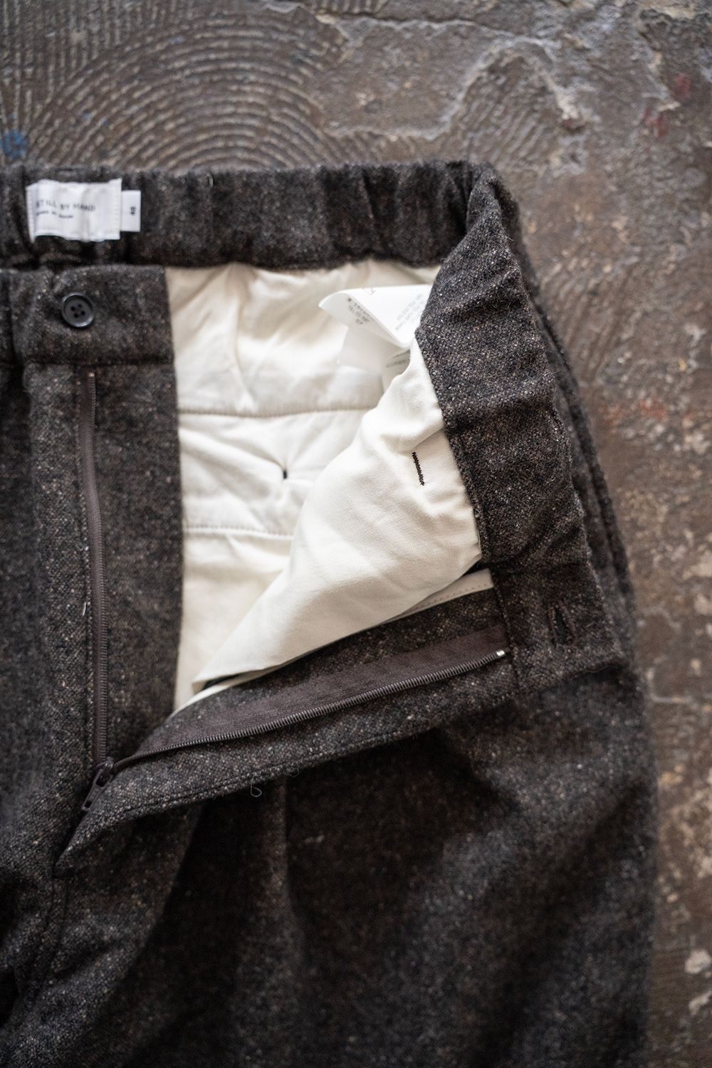 【25AW】5者混ネップツイードスラックス(BROWN)