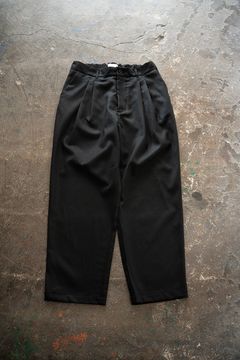 【25AW】ウールサキソニーイージースラックス(BLACK)