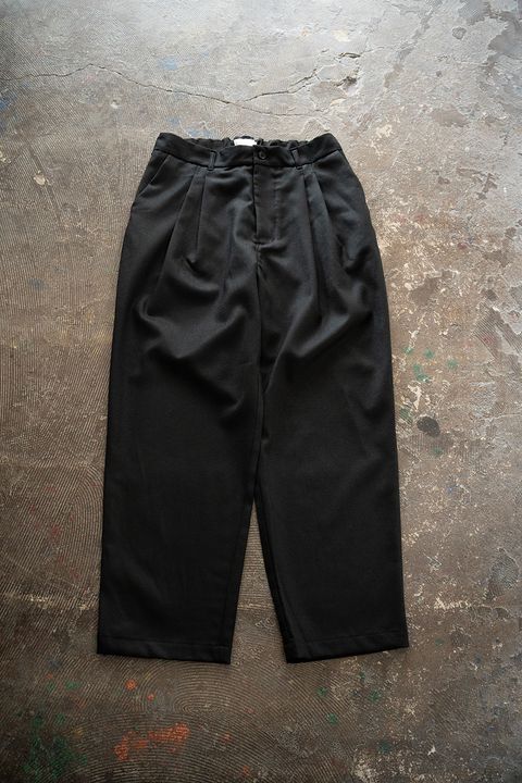 【25AW】ウールサキソニーイージースラックス(BLACK)