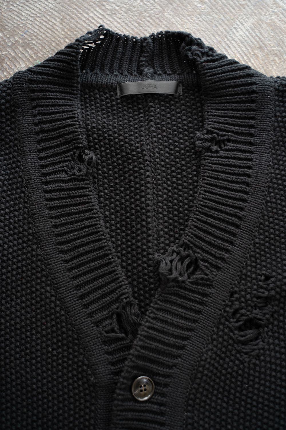 【ラスト1点】【24SS】Damage Knit Cardigan/ダメージニットカーディガン(BLACK)