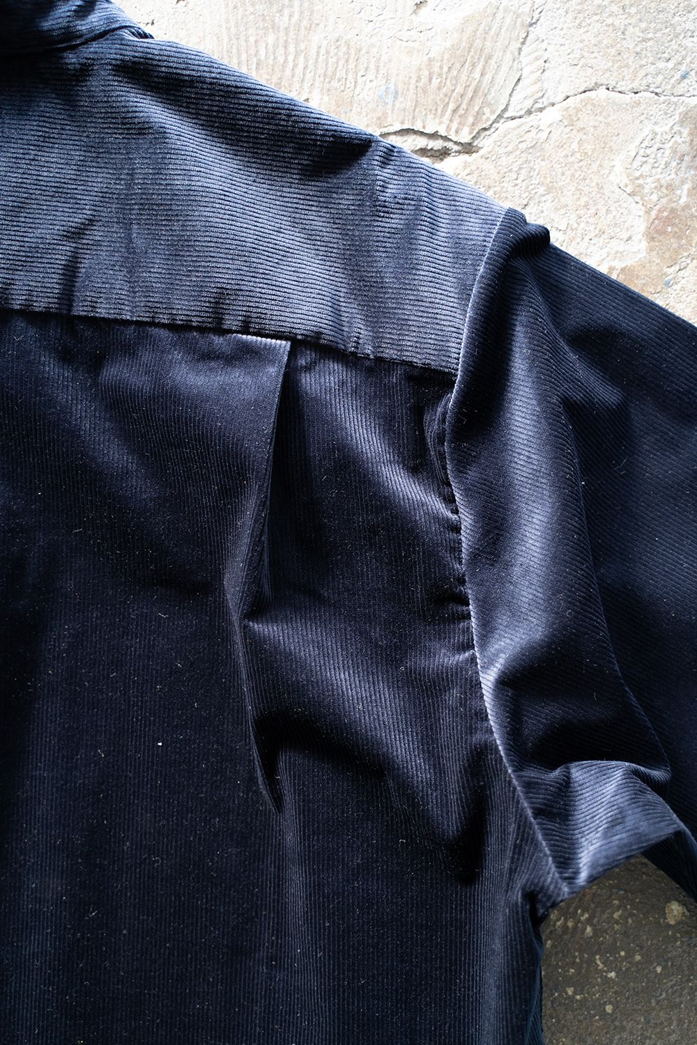【ラスト1点】【22AW】バンドカラーコーデュロイシャツ(NAVY)
