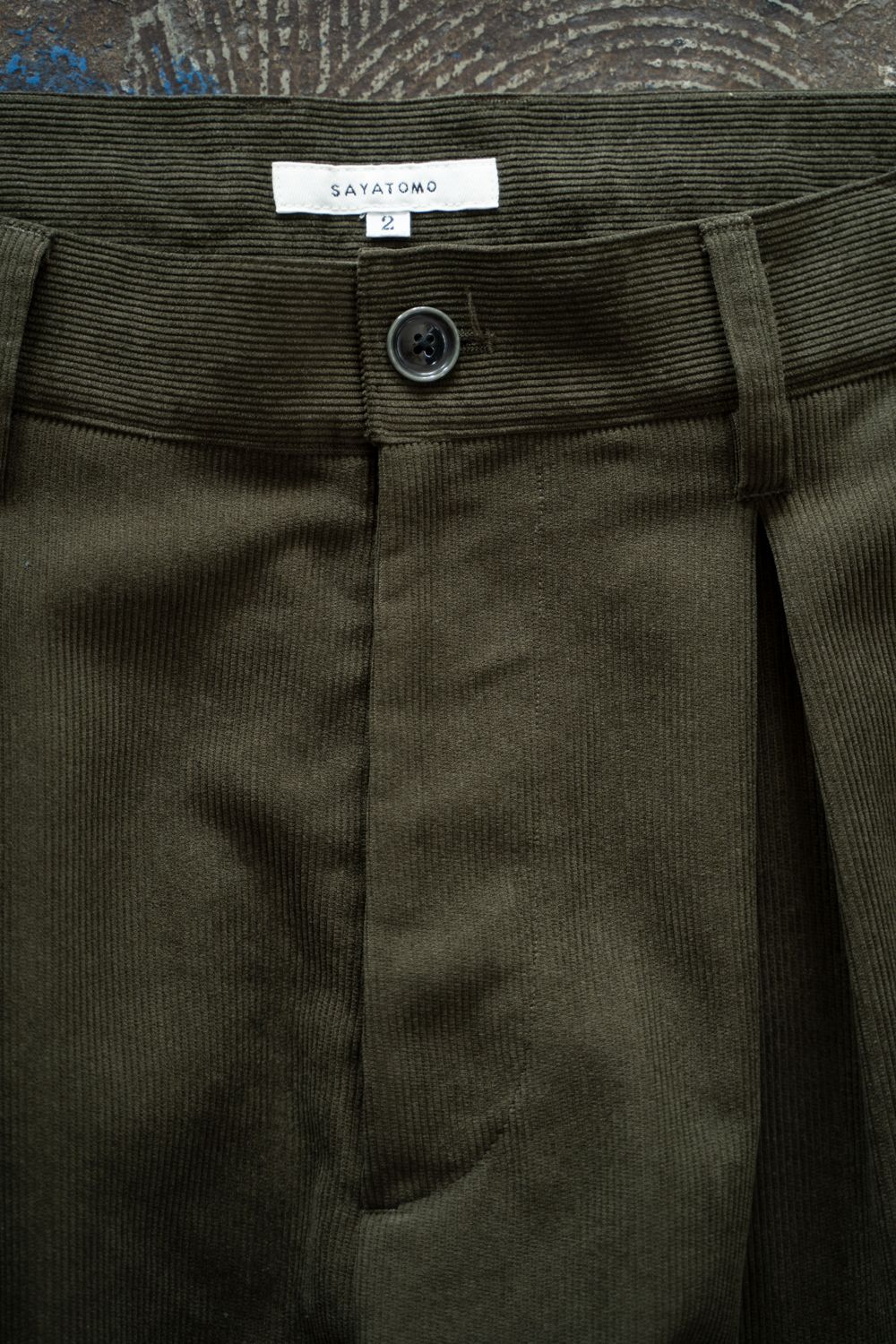 【26AW】2-Tack Corduroy Baggy Trousers/2タックコーデュロイバギートラウザーズ(OLIVE)