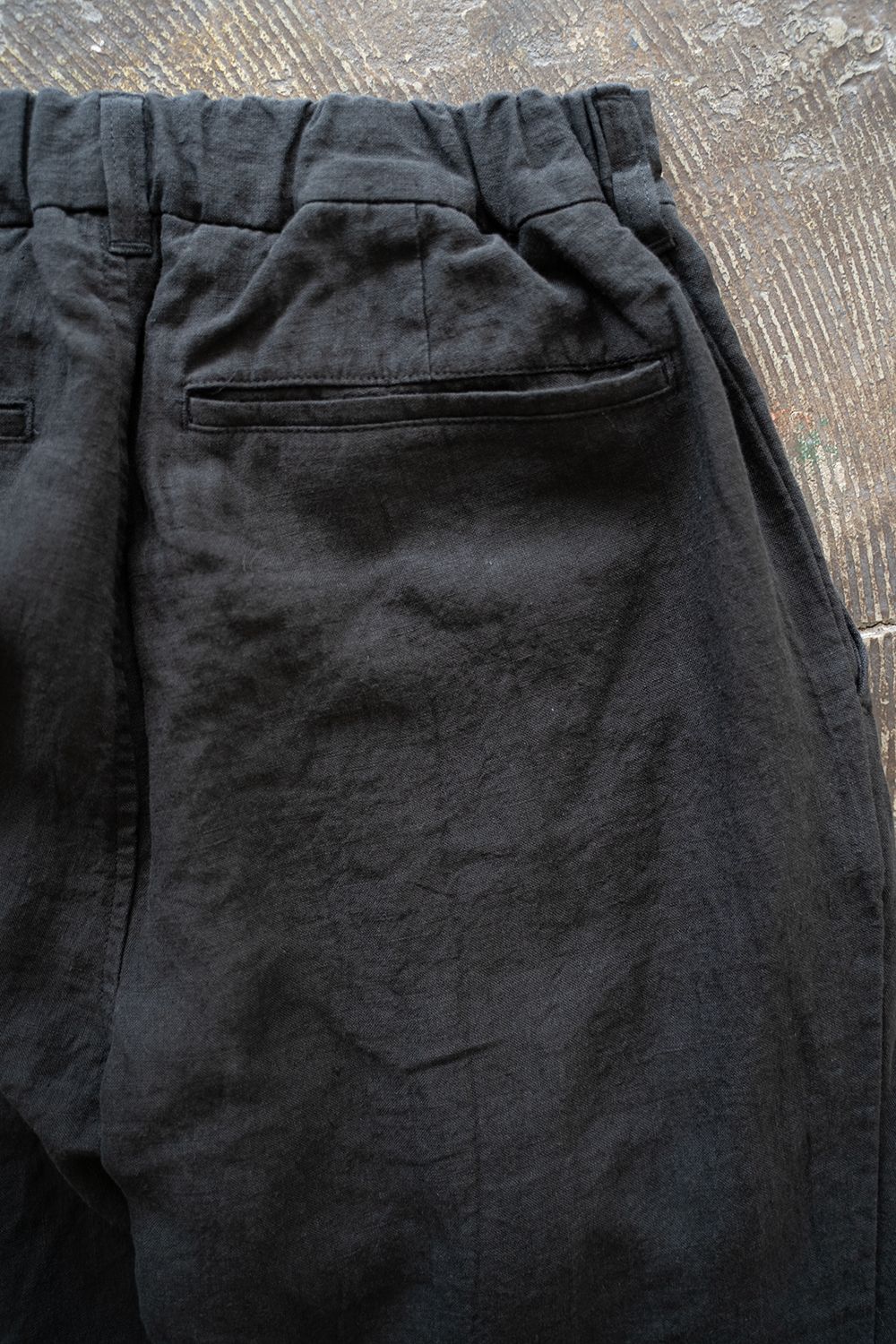 【ラスト1点】【25SS】リネンオックス2タックワイドイージーパンツ(BLACK)