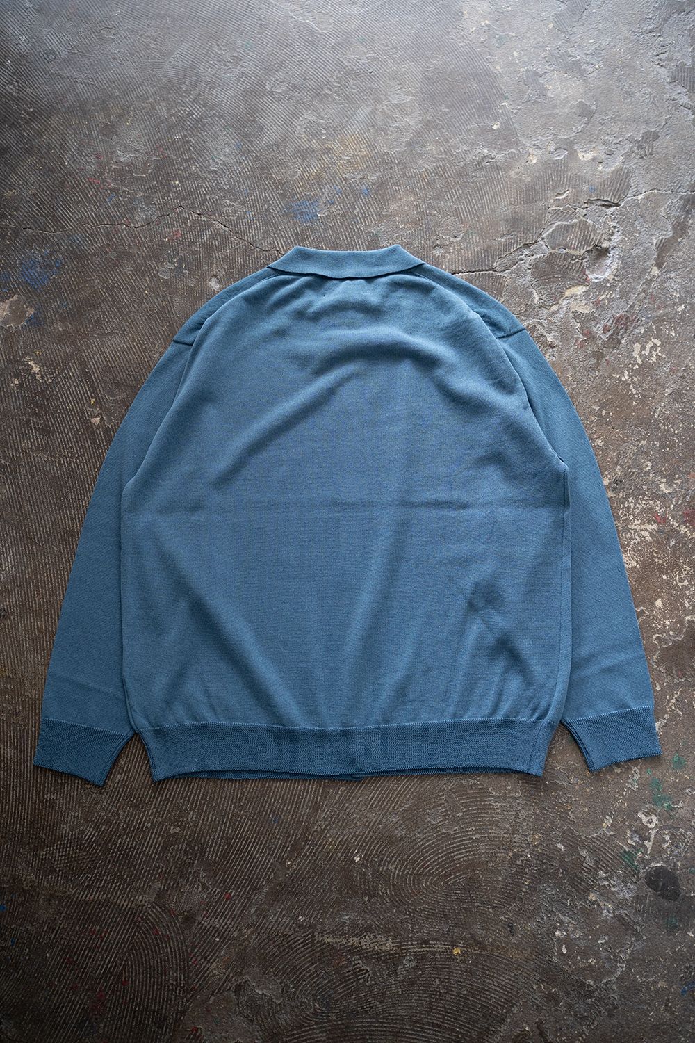 【ラスト1点】【24SS】綿×ポリエステル×リネン12Gニットカーディガン(DUSTY BLUE)