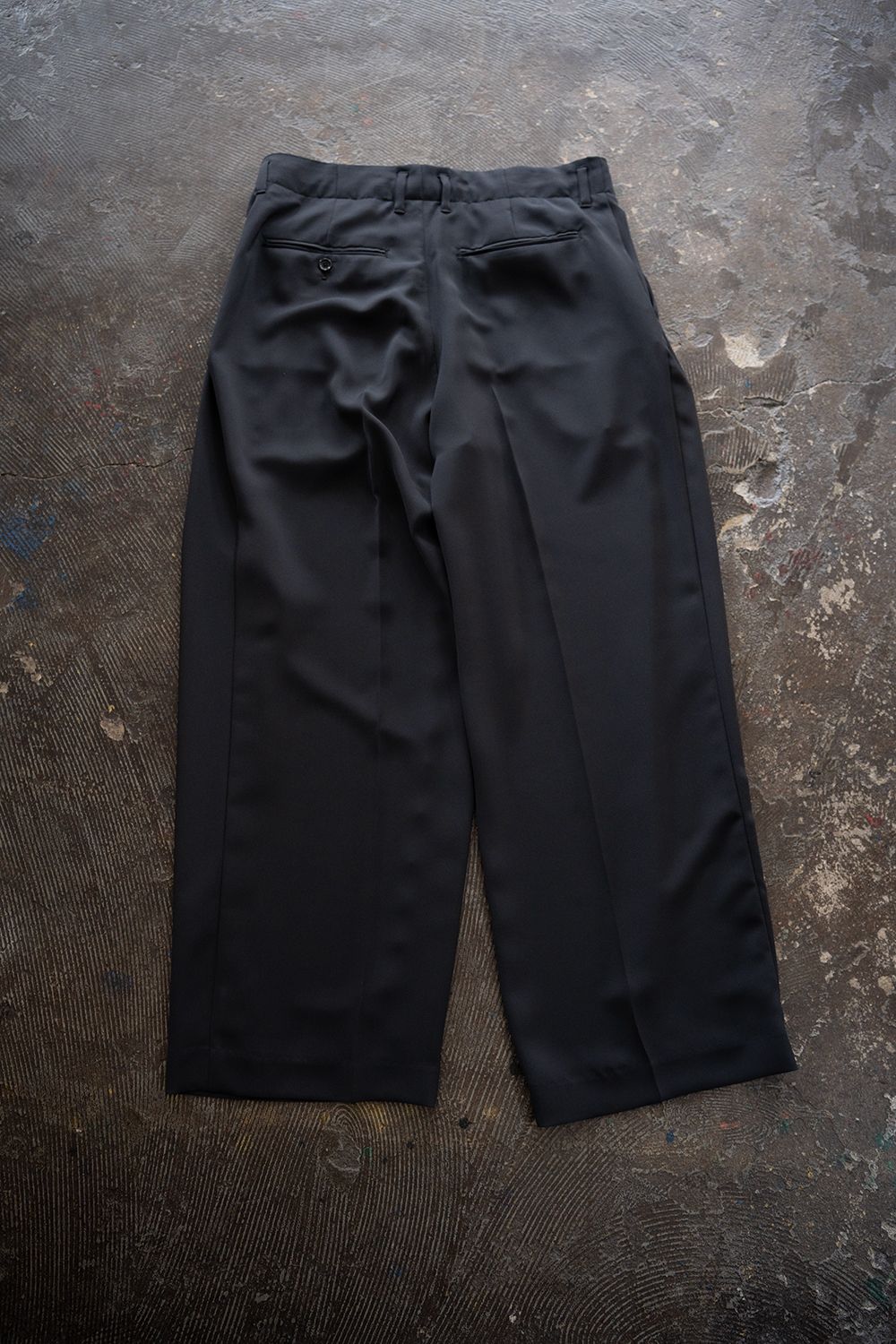 【ラスト1点】【26SS】PE Drape Double Tuck PT/ポリエステルドレープWタックパンツ(GRAY)