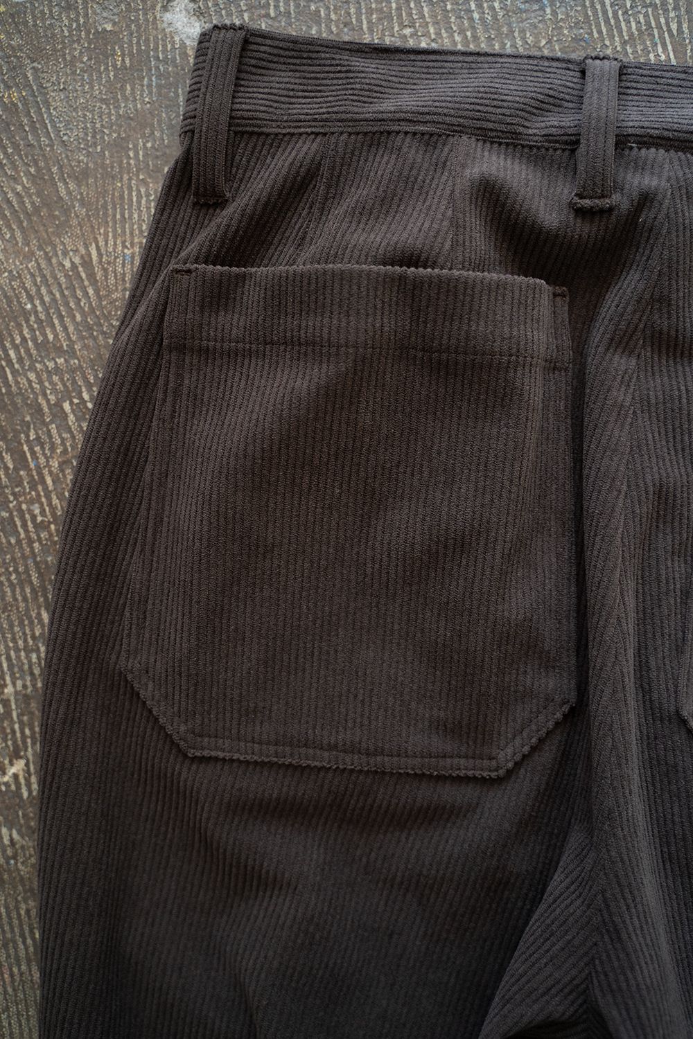 【ラスト1点】1-Tack Corduroy Bootcut Pants/1タックコーデュロイブーツカットパンツ(BROWN)