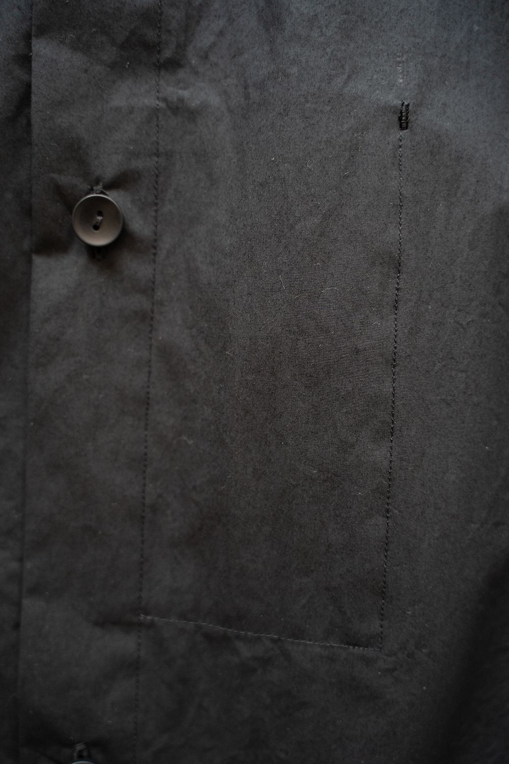 【ラスト1点】【25SS】シリコン加工シャツブルゾン(INK BLACK)