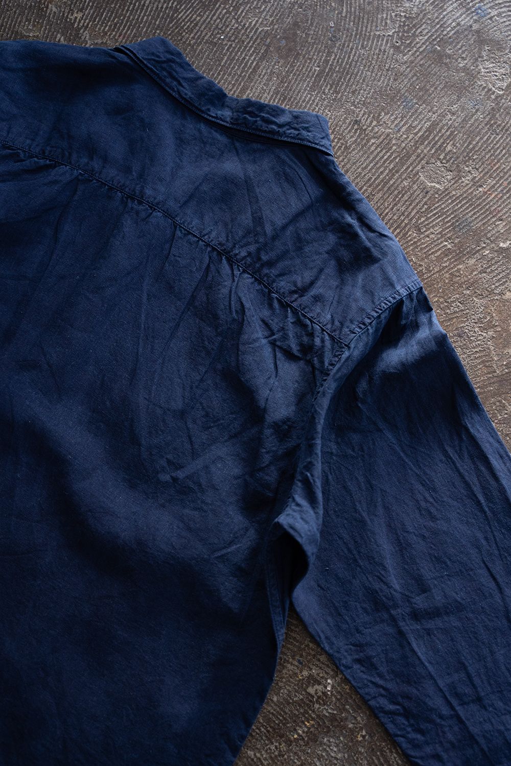 【ラスト1点】大麻開襟シャツ 高密度(藍(濃))