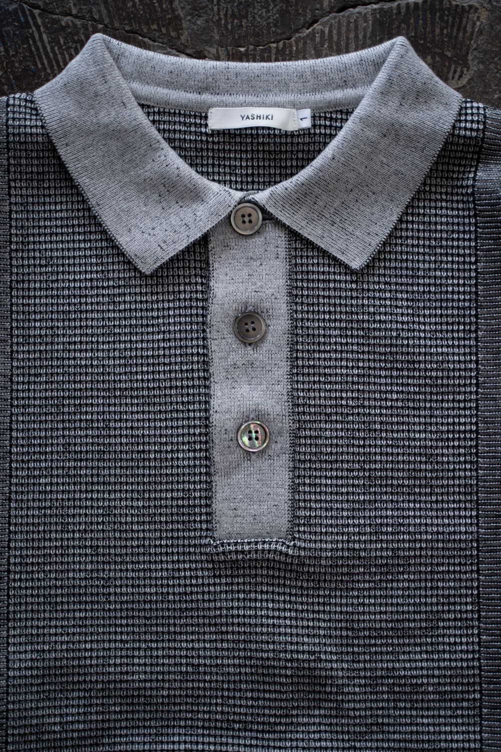 【26AW】Akisame Knit Polo(MIX GRAY)