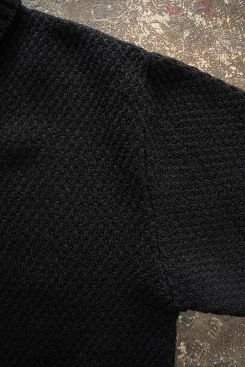 【ラスト1点】【25AW】英国羊毛5Gニットジップブルゾン(BLACK)