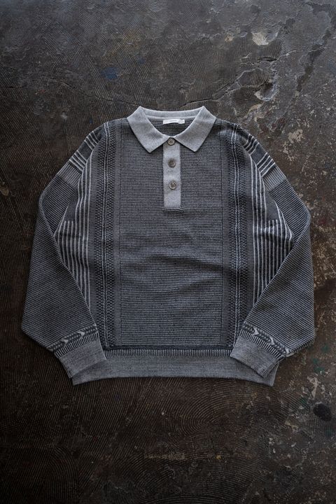 【26AW】Akisame Knit Polo(MIX GRAY)