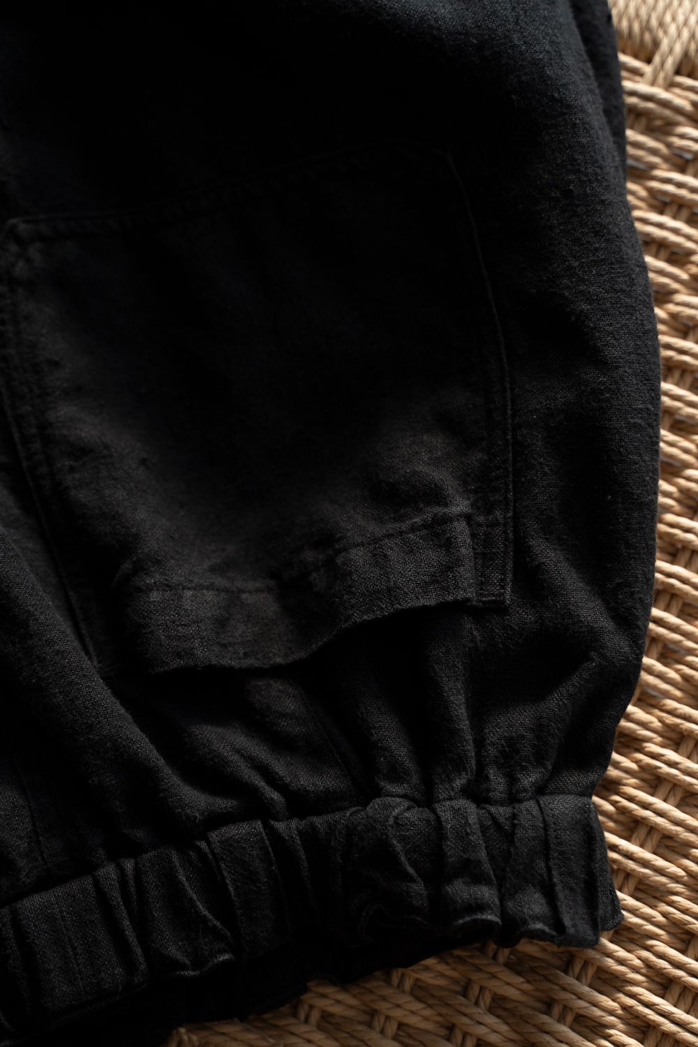 起毛大麻パンツ(黒)