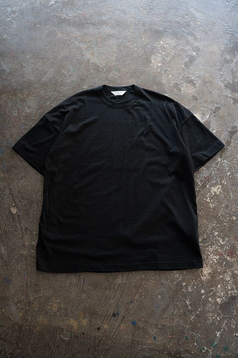 【26SS】シルクネップスプリットヨークTシャツ(INK BLACK)