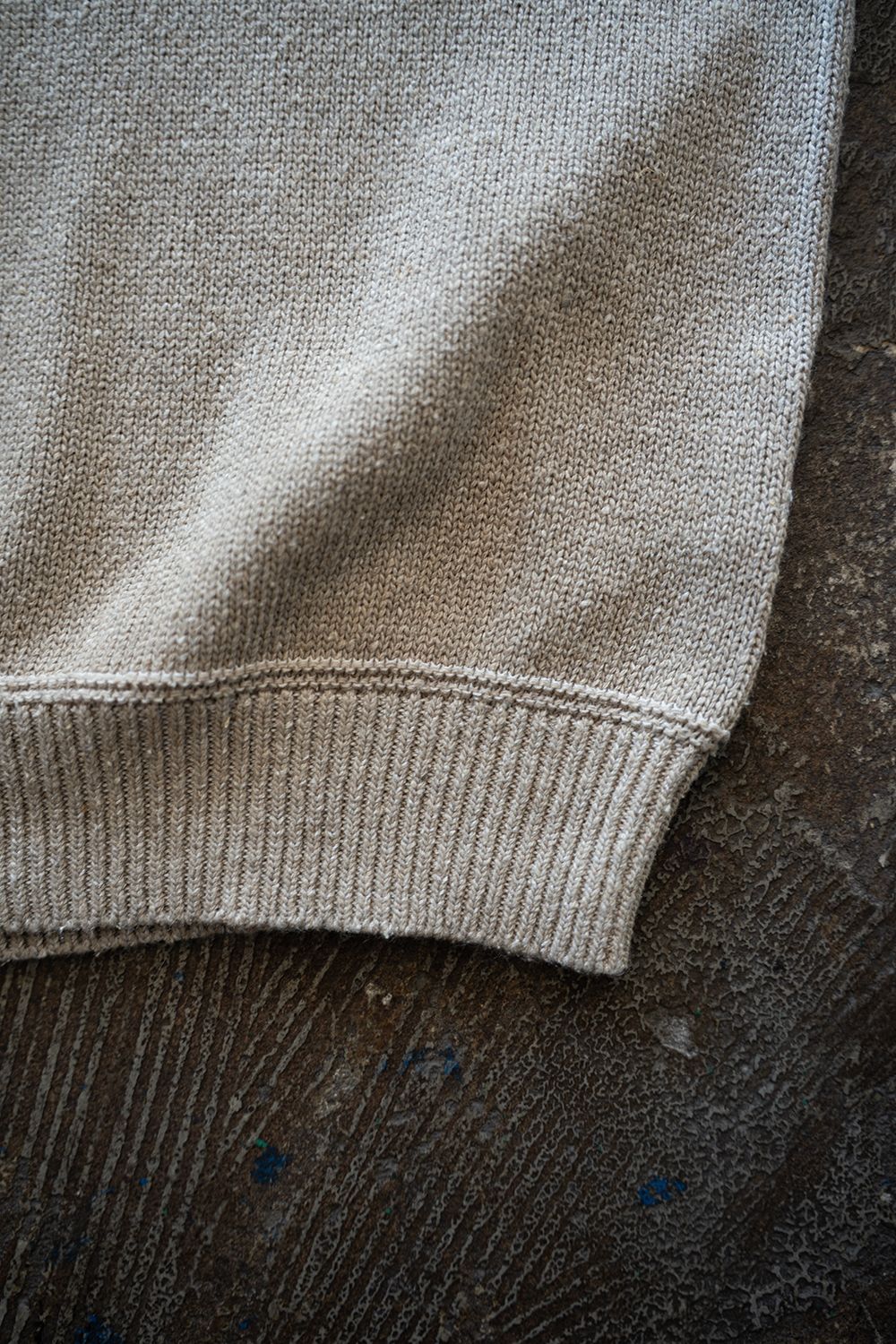 【ラスト1点】【25AW】シルク×コットンクルーネックニット(SAND BEIGE)