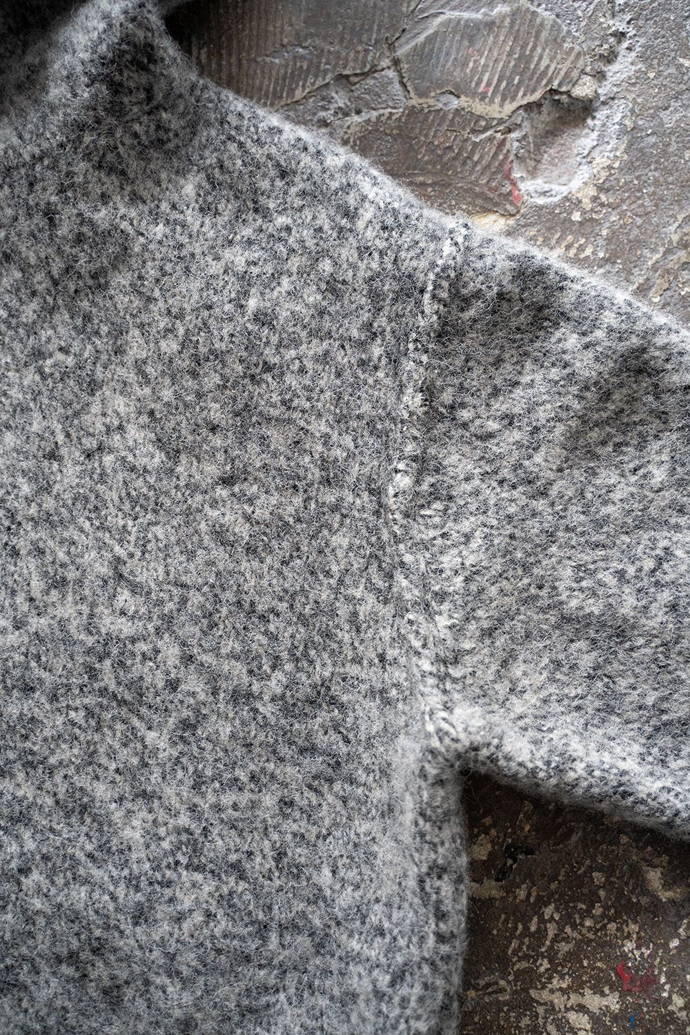 【ラスト1点】brushed yak/Shetland wool hoodie balaclava(BLACK MIX)