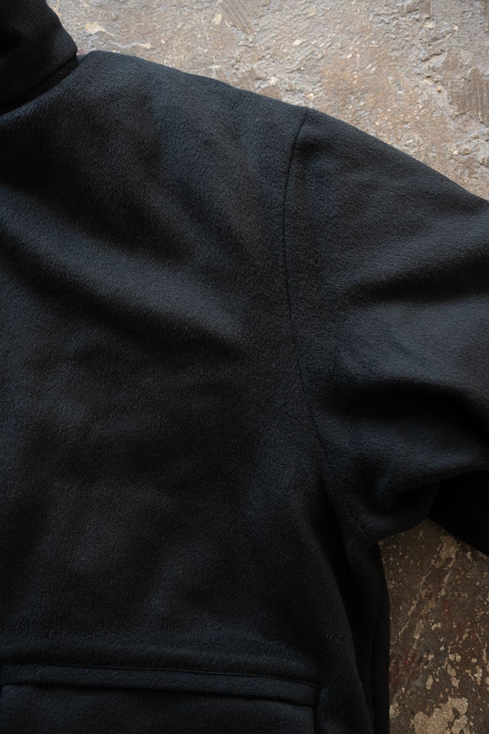 【26AW】Super100'sローデンクロスシンサレートスタンドカラーブルゾン(BLACK)