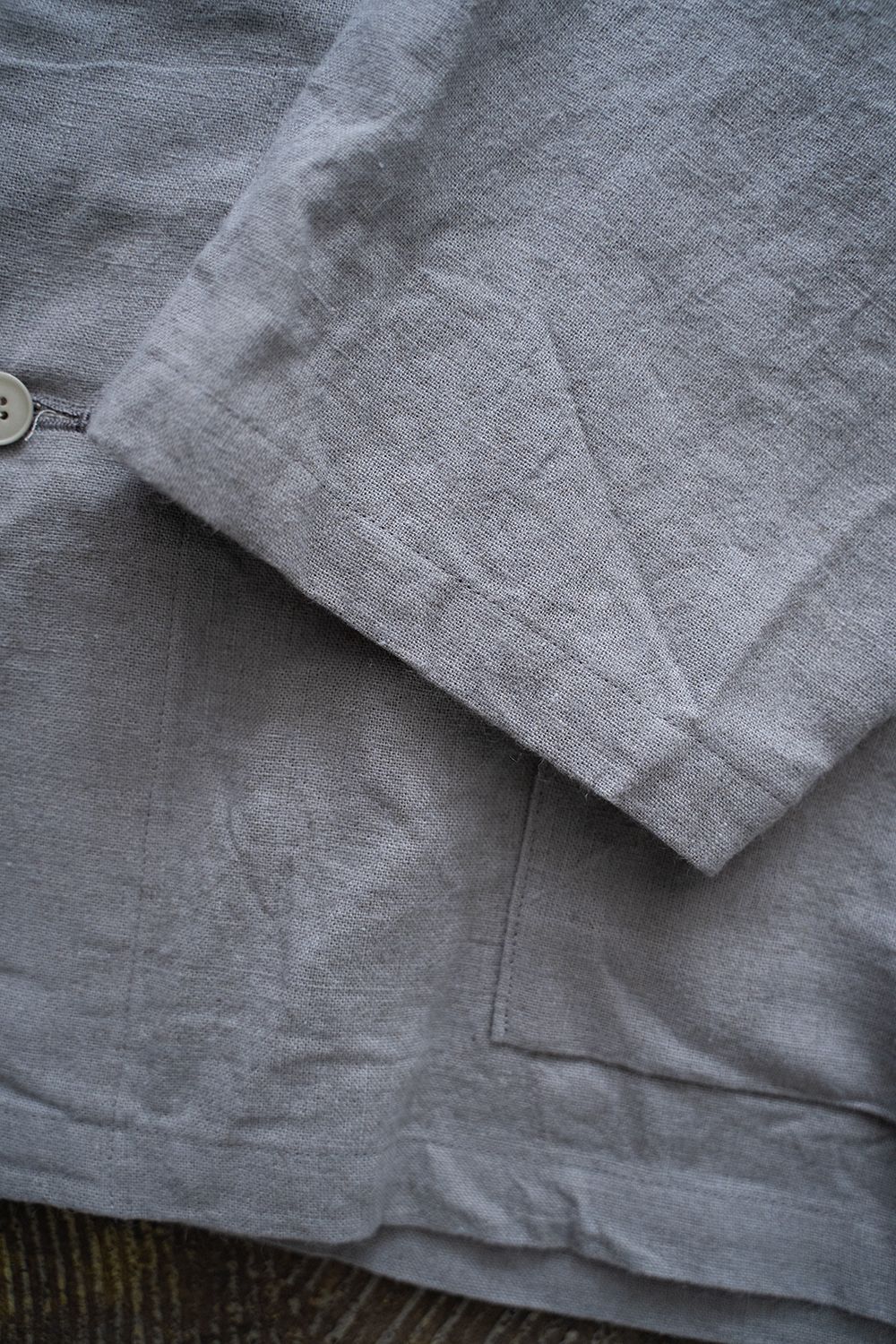 【ラスト1点】【24SS】リネン×ラミーミニマルブルゾン(GRAY)