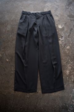 【ラスト1点】【26SS】PE Drape Double Tuck PT/ポリエステルドレープWタックパンツ(GRAY)