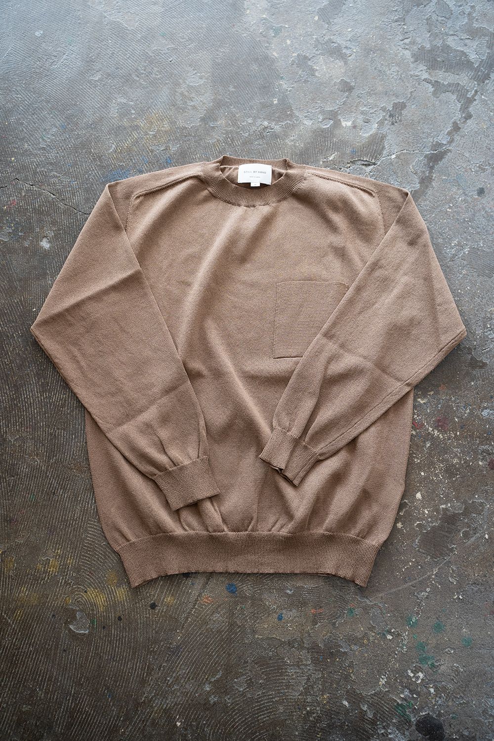 【ラスト1点】和紙混サドルショルダーニット(LIGHT BROWN)