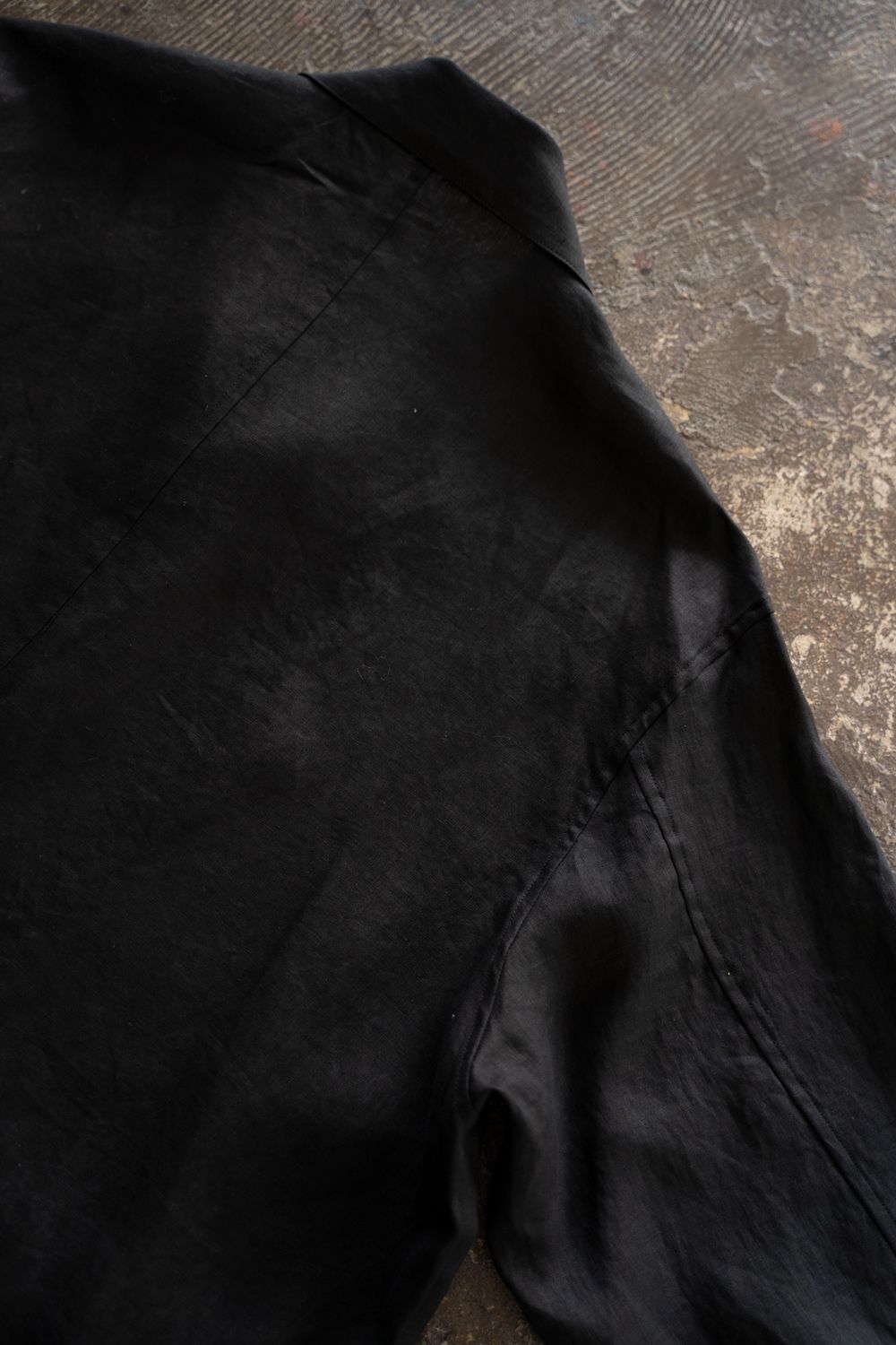 【ラスト1点】【26SS】リネンミニマルカバーオールジャケット(BLACK)