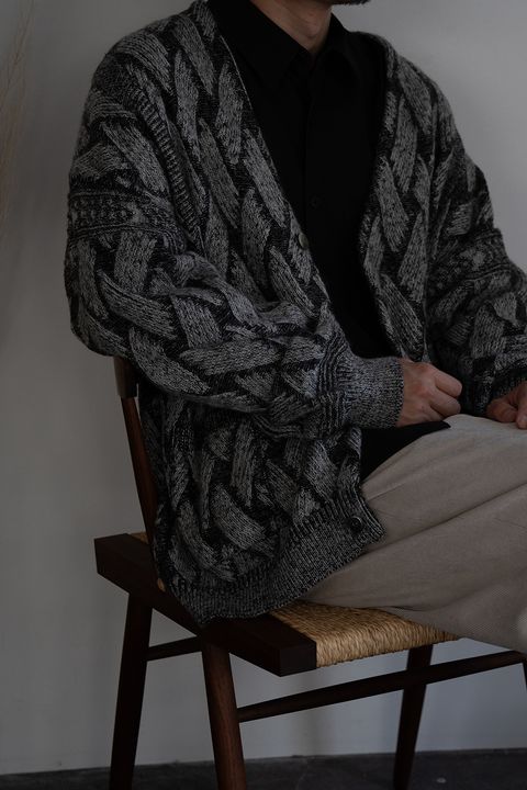 【26AW】Ochiba Mohair Cardigan(MIX GRAY)