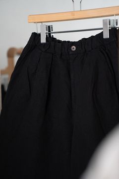 亜麻苧麻ビッグショートパンツ(黒)