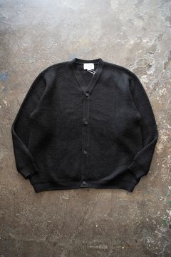 【ラスト1点】【24AW】アルパカ片畦編みカーディガン(BLACK)