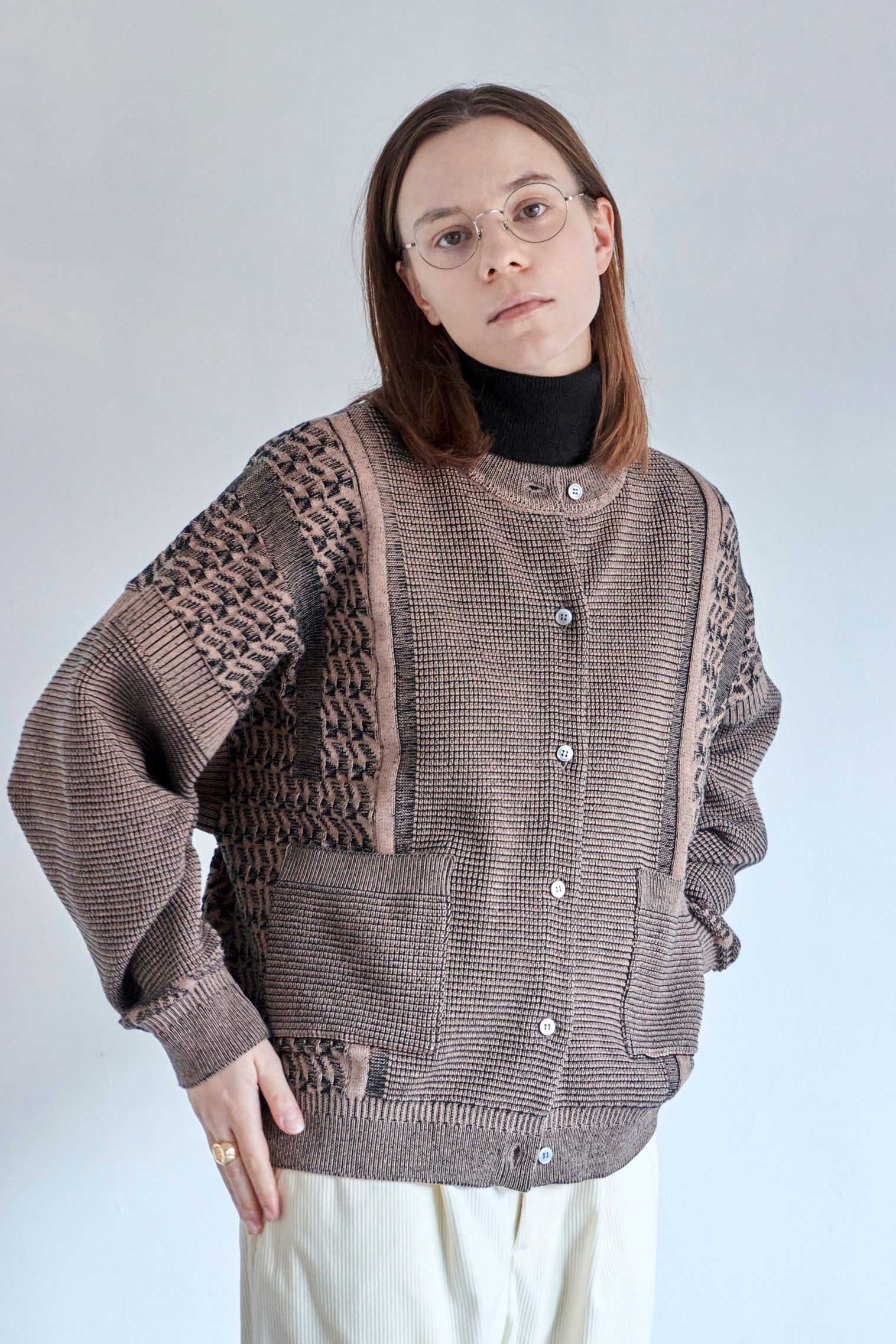 24AW YASHIKI Tasogare カーディガン サイズ2 カーキ YASHIKI - 【ラスト1点】【24AW】Tasogare Cardigan(KHAKI) | Salty