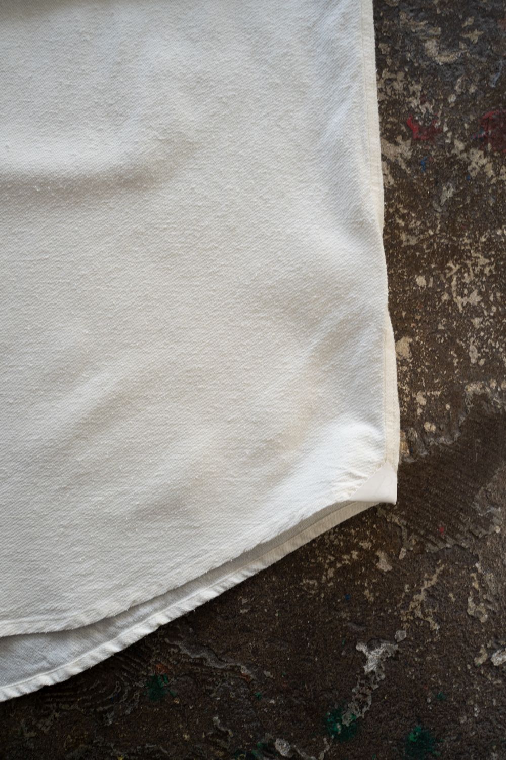 【25AW】Silk Nep Kersey Band Collar Bosom Shirt(PEARL WHITE)