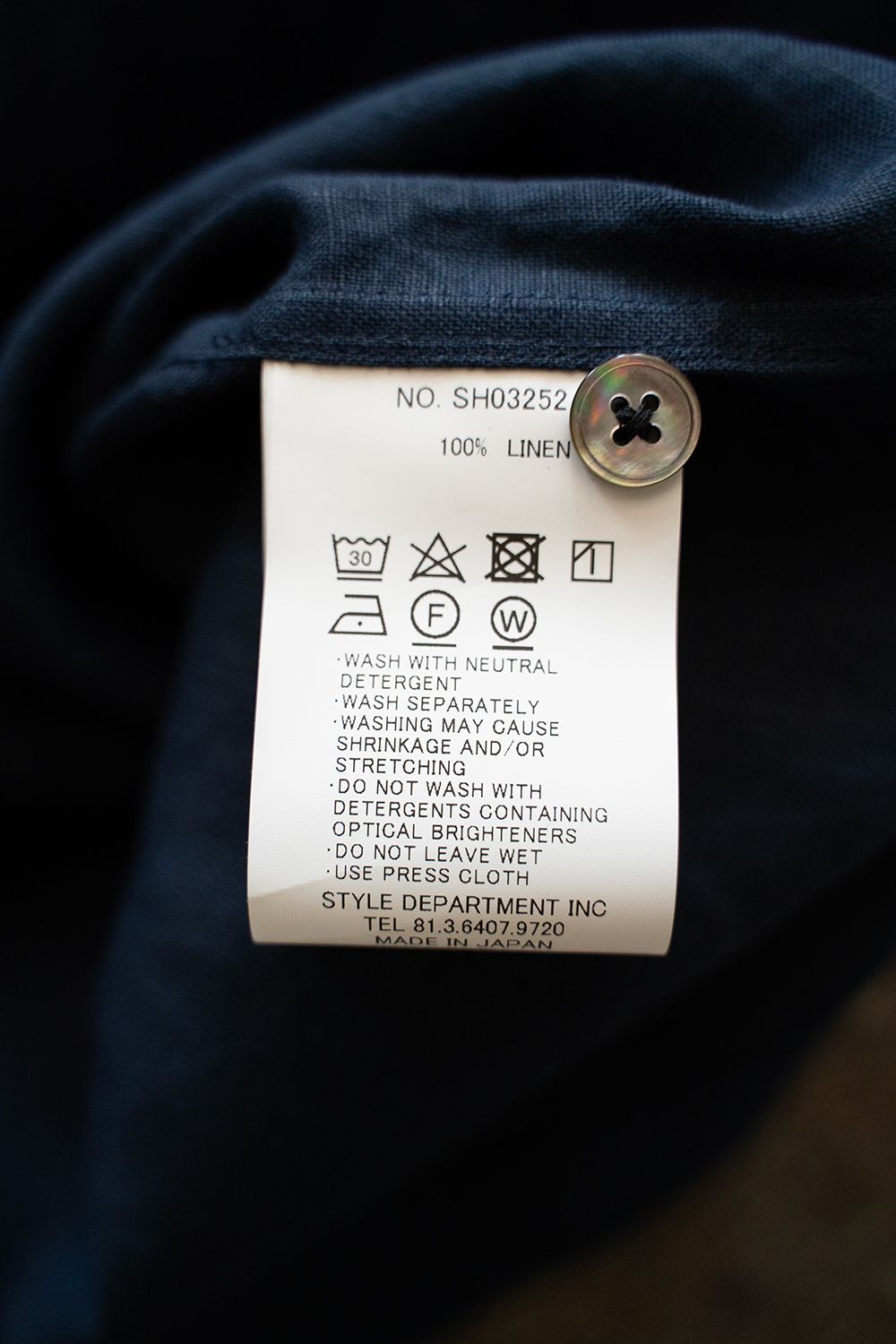 【ラスト1点】【25SS】フレンチリネンオープンカラー半袖シャツ(NAVY)