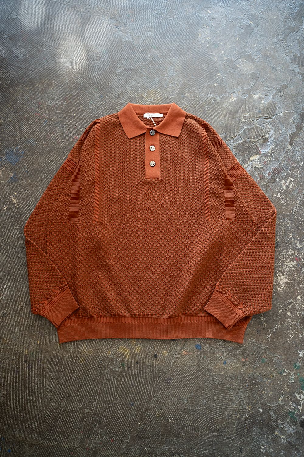 YASHIKI - 【ラスト1点】【24AW】Sekka Knit Polo(ORANGE) | Salty