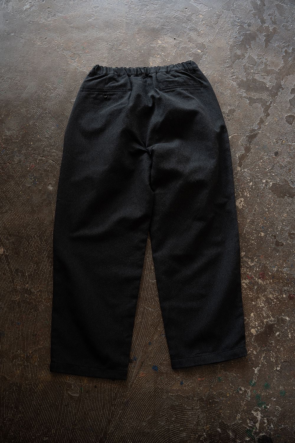 【26SS】ポリエステル×コットンタックイージーパンツ(INK BLACK)