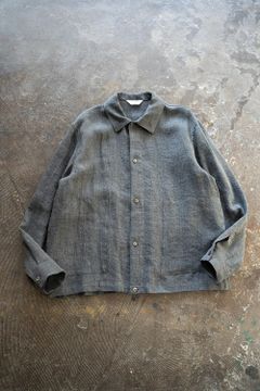 【ラスト1点】【23SS】リネン×シルクシャツブルゾン(SLATE GRAY)