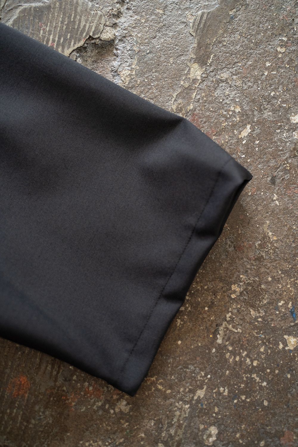 【ラスト1点】【24SS】ウール混オープンカラー半袖シャツ(BLACK)