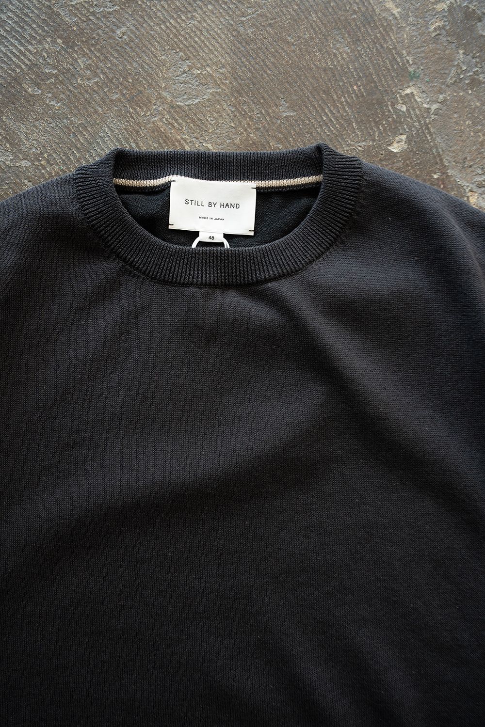 【26SS】綿×ポリエステル×リネン12GニットTee(INK BLACK)