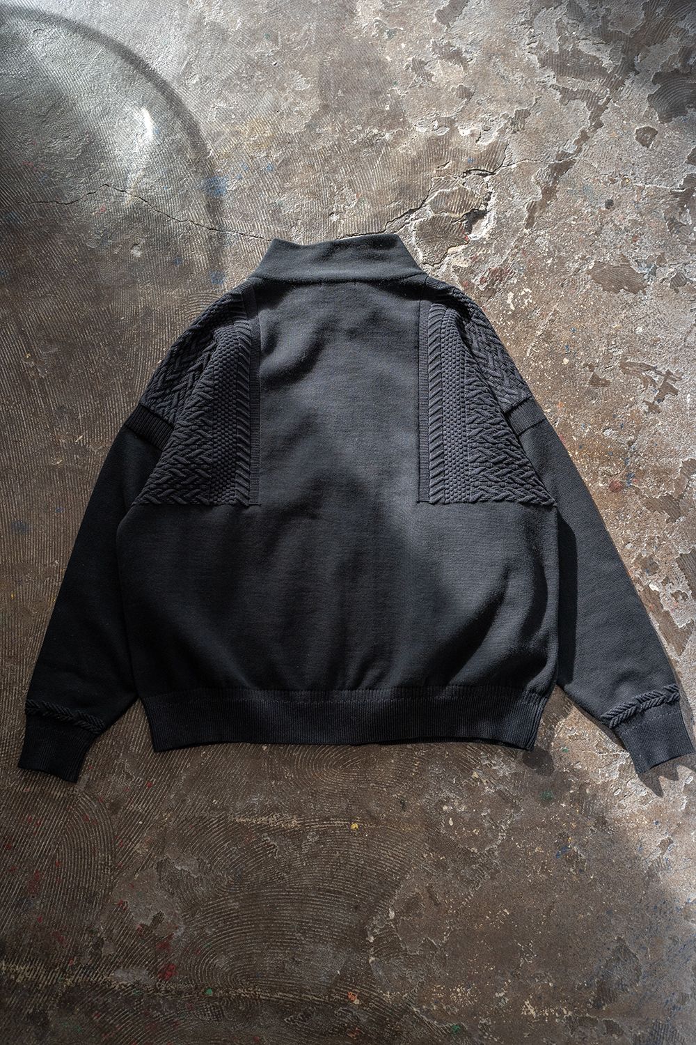 YASHIKI - 【ラスト1点】【23SS】Hatsuhana Knit Blouson(BLACK) | Salty