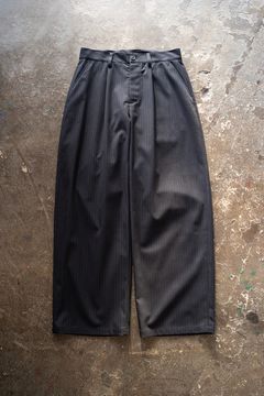 【ラスト1点】【24AW】1-Tack Wide Trousers/1タックワイドトラウザーズ(NAVY STRIPE)