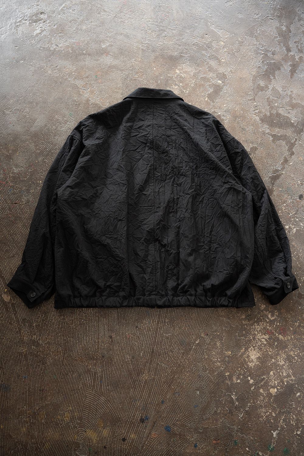 【26AW】先染めポリエステルジップブルゾン(BLACK)